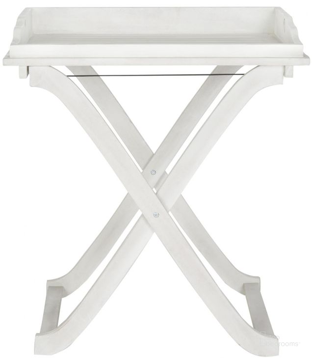 The appearance of Covina Antique White Tray Table designed by Safavieh in the modern / contemporary interior design. This antique white piece of furniture  was selected by 1StopBedrooms from Covina Collection to add a touch of cosiness and style into your home. Sku: PAT6716C. Material: Steel. Product Type: Table. Image1
