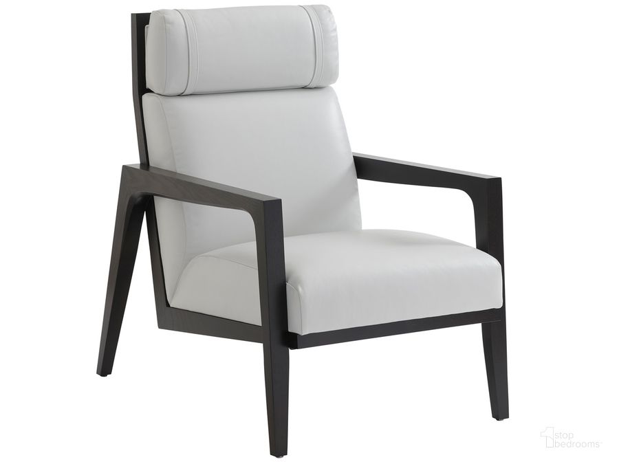 The appearance of Covina Leather Chair designed by Tommy Bahama in the modern / contemporary interior design. This  piece of furniture  was selected by 1StopBedrooms from Palm Desert Collection to add a touch of cosiness and style into your home. Sku: 01-1896-11-LL-40. Material: Leather. Product Type: Accent Chair. Image1