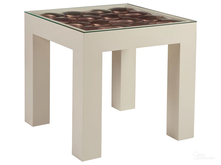 The appearance of Credo Ivory Lacquer Square End Table designed by Artistica Home in the industrial interior design. This white piece of furniture  was selected by 1StopBedrooms from Credo Collection to add a touch of cosiness and style into your home. Sku: 01-2055-957. Product Type: End Table. Image1