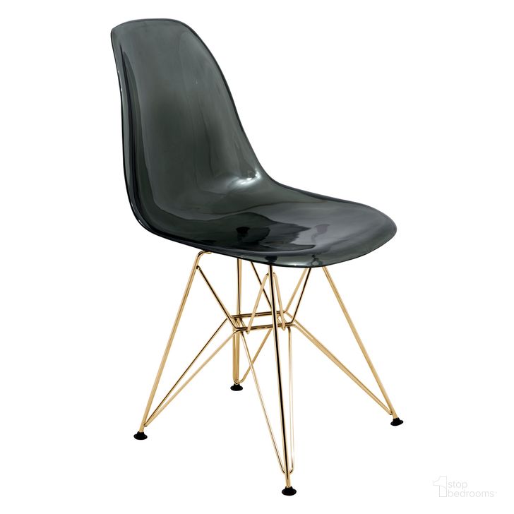 The appearance of Cresco Molded Eiffel Side Chair In Transparent Black designed by LeisureMod in the modern / contemporary interior design. This transparent black piece of furniture  was selected by 1StopBedrooms from Cresco Collection to add a touch of cosiness and style into your home. Sku: CR19TBLG. Product Type: Side Chair. Material: Plastic. Image1