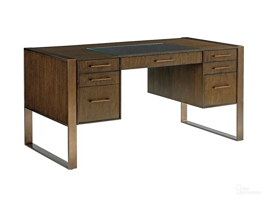 The appearance of Cross Effect Bronze Structure Desk designed by Sligh in the transitional interior design. This brown piece of furniture  was selected by 1StopBedrooms from Cross Effect Collection to add a touch of cosiness and style into your home. Sku: 01-0190-411. Material: Metal. Product Type: Writing Desk. Image1