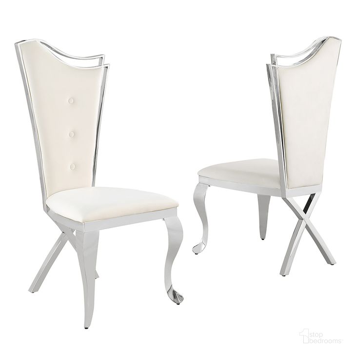 The appearance of Crownie Velvet Dining Chairs Set of 2 In Cream and Silver designed by Best Master Furniture in the modern / contemporary interior design. This silver/cream piece of furniture  was selected by 1StopBedrooms from Crownie Collection to add a touch of cosiness and style into your home. Sku: C194CSC. Product Type: Dining Chair. Material: Velvet. Image1