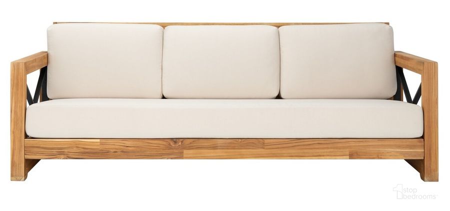 The appearance of Curacao Teak 3-Seat Sofa In Natural designed by Safavieh Couture in the modern / contemporary interior design. This natural piece of furniture  was selected by 1StopBedrooms from Curacao Collection to add a touch of cosiness and style into your home. Sku: CPT1010A. Material: Wood. Product Type: Outdoor Sofa. Image1