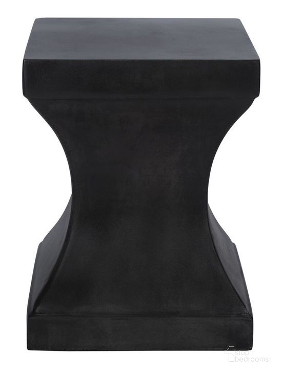 The appearance of Curby Indoor-Outdoor Modern Concrete 17.7 Inch Height Accent Table in Black designed by Safavieh in the modern / contemporary interior design. This black piece of furniture  was selected by 1StopBedrooms from Curby Collection to add a touch of cosiness and style into your home. Sku: VNN1002C. Product Type: Accent Table. Material: Concrete. Image1