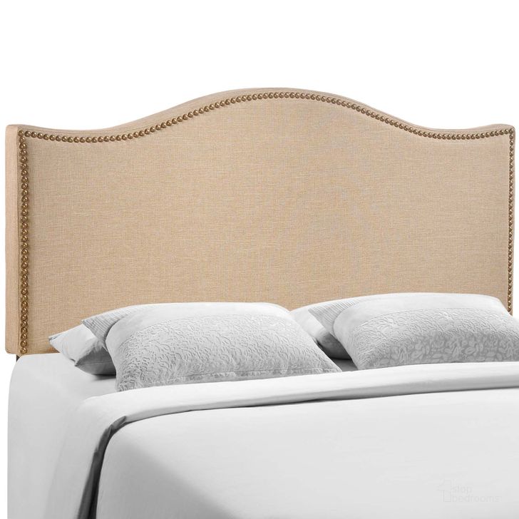 The appearance of Curl Cafe Queen Nailhead Upholstered Headboard MOD-5206-CAF designed by Modway in the modern / contemporary interior design. This cafe piece of furniture  was selected by 1StopBedrooms from Curl Collection to add a touch of cosiness and style into your home. Sku: MOD-5206-CAF. Material: Wood. Product Type: Headboard. Bed Size: Queen. Image1