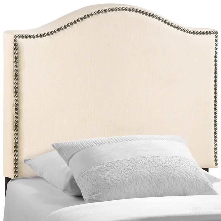 The appearance of Curl Ivory Twin Nailhead Upholstered Headboard designed by Modway in the modern / contemporary interior design. This ivory piece of furniture  was selected by 1StopBedrooms from Curl Collection to add a touch of cosiness and style into your home. Sku: MOD-5209-IVO. Material: Wood. Product Type: Headboard. Bed Size: Twin. Image1