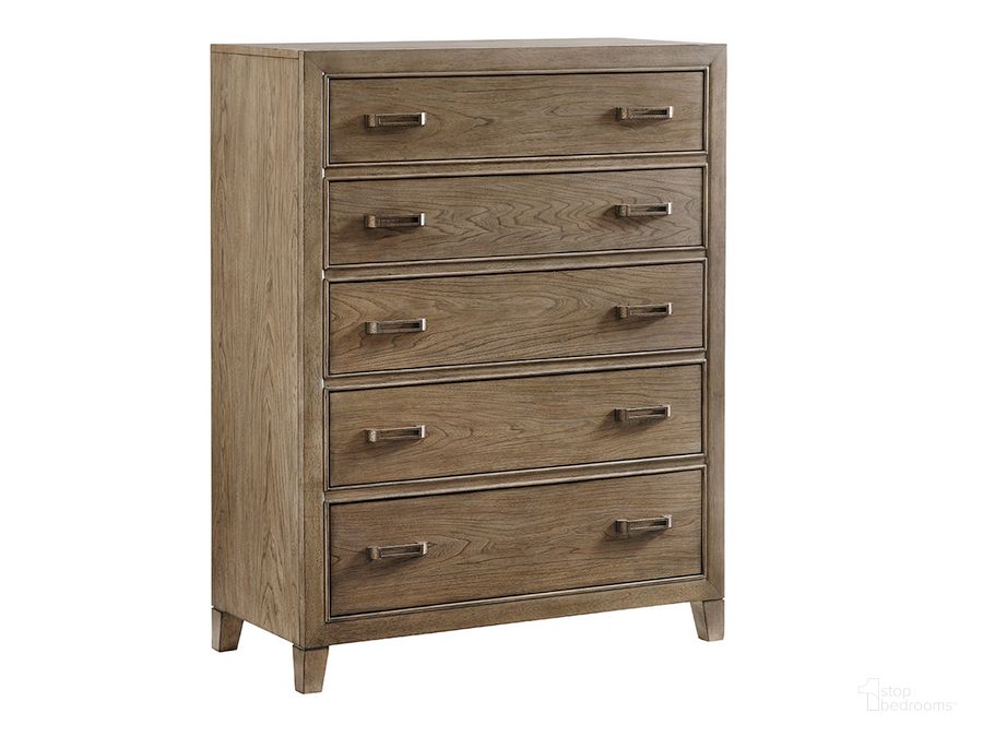 The appearance of Cypress Point Brookdale Drawer Chest designed by Tommy Bahama in the transitional interior design. This brown piece of furniture  was selected by 1StopBedrooms from Cypress Point Collection to add a touch of cosiness and style into your home. Sku: 01-0561-307. Material: Wood. Product Type: Chest. Image1