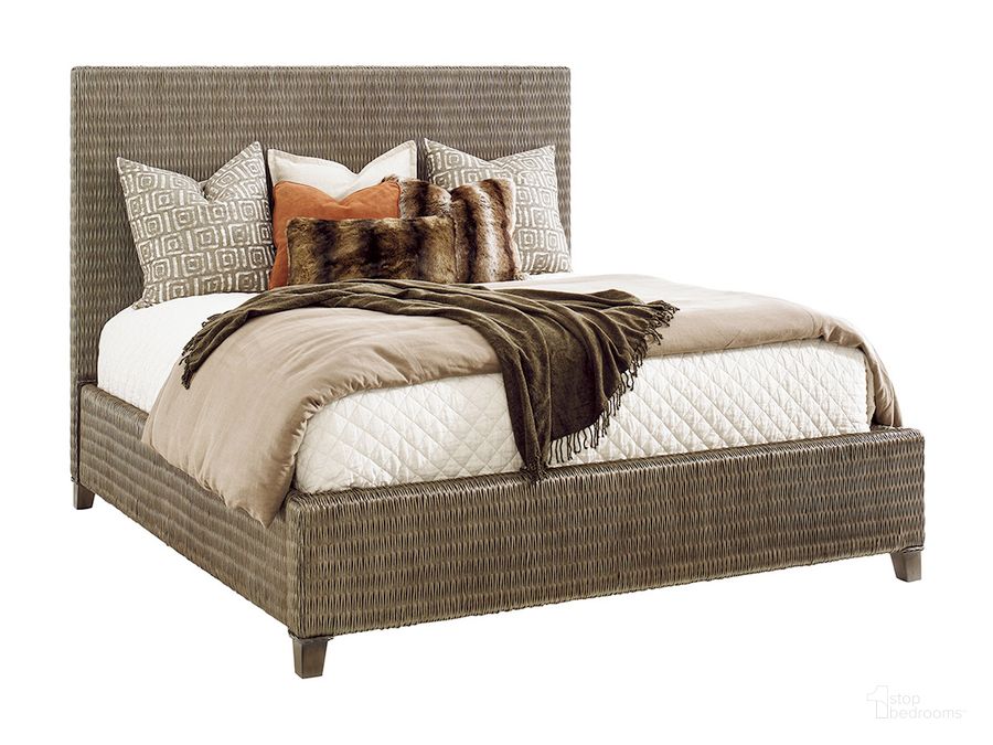 The appearance of Cypress Point Driftwood Isle Woven Cal. King Platform Bed designed by Tommy Bahama in the transitional interior design. This brown piece of furniture  was selected by 1StopBedrooms from Cypress Point Collection to add a touch of cosiness and style into your home. Sku: 01-0562-135C. Bed Type: Platform Bed. Material: Wood. Product Type: Platform Bed. Bed Size: California King. Image1