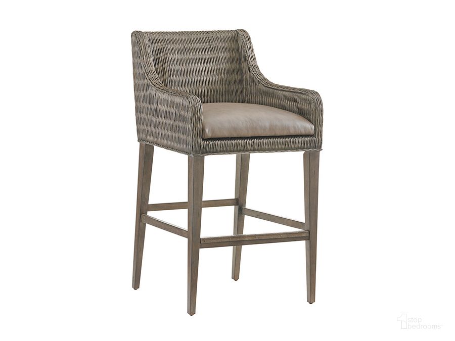 The appearance of Cypress Point Turner Woven Bar Stool Set of 2 designed by Tommy Bahama in the coastal interior design. This brown piece of furniture  was selected by 1StopBedrooms from Cypress Point Collection to add a touch of cosiness and style into your home. Sku: 01-0562-896-01. Material: Wood. Product Type: Barstool. Image1