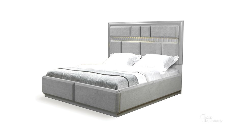 The appearance of Da Vinci King Bed In Gray designed by Galaxy Home Furnishings in the modern / contemporary interior design. This gray piece of furniture  was selected by 1StopBedrooms from Da Vinci Collection to add a touch of cosiness and style into your home. Sku: 601955551311-1;601955551311-2;601955551311-3;601955551311-4. Material: Wood. Product Type: Bed. Bed Size: King. Image1