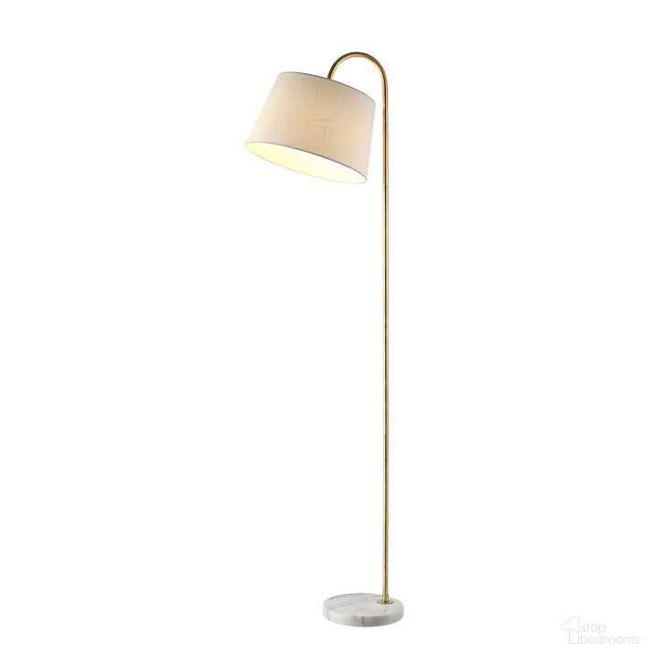 The appearance of Dacey Floor Lamp in Gold and White designed by Safavieh in the modern / contemporary interior design. This gold and white piece of furniture  was selected by 1StopBedrooms from Dacey Collection to add a touch of cosiness and style into your home. Sku: FLL4071A. Product Type: Floor Lamp. Material: Iron. Image1
