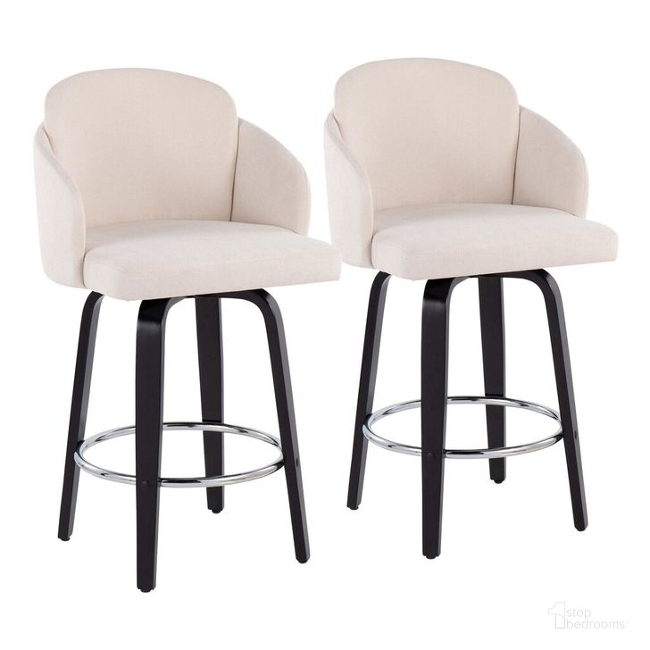 The appearance of Dahlia Counter Stool Set of 2 In Black and Cream designed by Lumisource in the modern / contemporary interior design. This black and cream piece of furniture  was selected by 1StopBedrooms from Dahlia Collection to add a touch of cosiness and style into your home. Sku: B26-DAHLIA-R2 BKCR2. Material: Wood. Product Type: Barstool. Image1