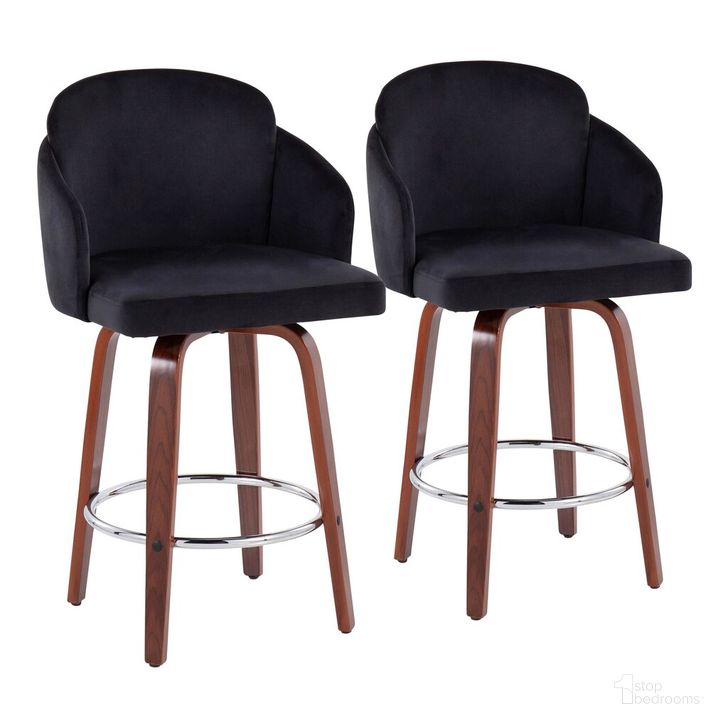 The appearance of Dahlia Counter Stool Set of 2 In Black designed by Lumisource in the modern / contemporary interior design. This black piece of furniture  was selected by 1StopBedrooms from Dahlia Collection to add a touch of cosiness and style into your home. Sku: B26-DAHLIA-R2 WLVBK2. Material: Wood. Product Type: Barstool. Image1