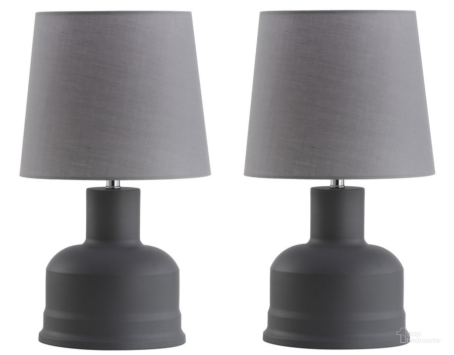 The appearance of Dahlia Dark Grey Table Lamp Set of 2 designed by Safavieh in the modern / contemporary interior design. This dark grey piece of furniture  was selected by 1StopBedrooms from Safavieh TBL Collection to add a touch of cosiness and style into your home. Sku: TBL4105A-SET2. Material: Chrome. Product Type: Table Lamp. Image1