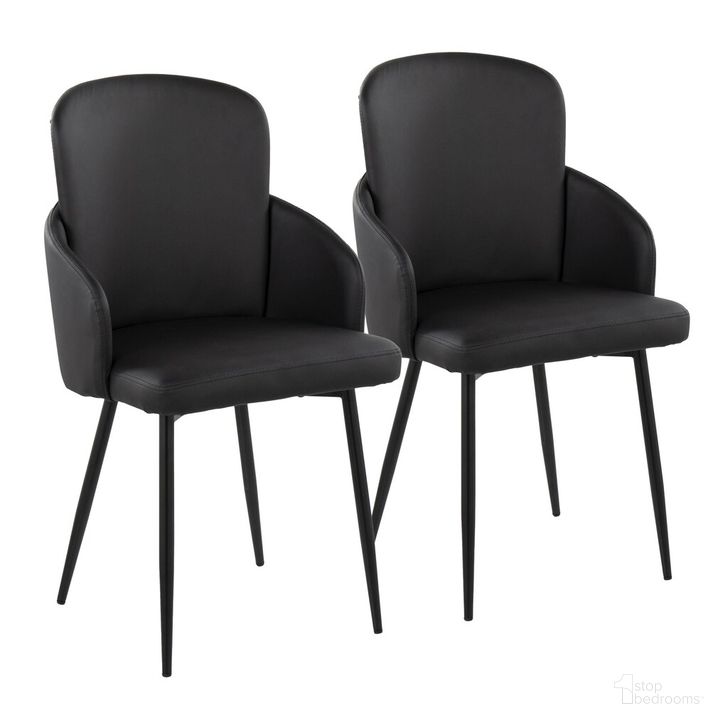 The appearance of Dahlia Dining Chair Set of 2 In Black and Chrome designed by Lumisource in the modern / contemporary interior design. This black and chrome piece of furniture  was selected by 1StopBedrooms from Dahlia Collection to add a touch of cosiness and style into your home. Sku: CH-DAHLIA2 BKBK2. Material: Leather. Product Type: Dining Chair. Image1