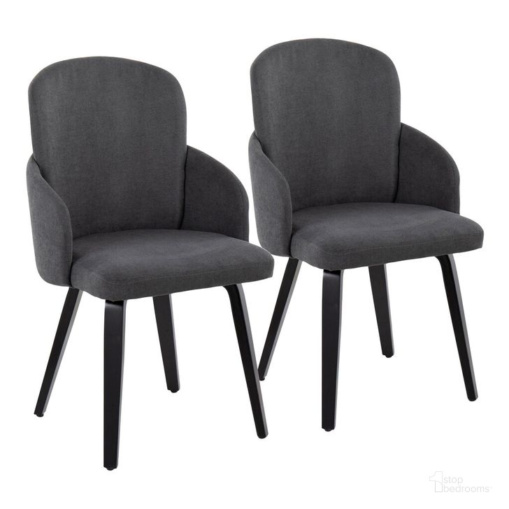 The appearance of Dahlia Dining Chair Set of 2 In Black and Grey designed by Lumisource in the modern / contemporary interior design. This black and grey piece of furniture  was selected by 1StopBedrooms from Dahlia Collection to add a touch of cosiness and style into your home. Sku: CH-DAHLIA2-W BKFGY2. Material: Wood. Product Type: Dining Chair. Image1