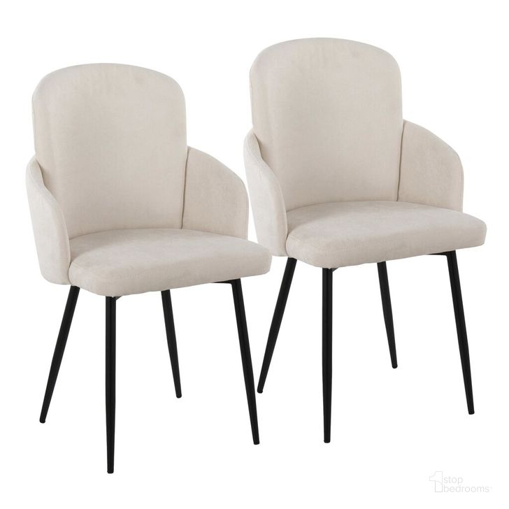 The appearance of Dahlia Dining Chair Set of 2 In Cream and Black designed by Lumisource in the modern / contemporary interior design. This cream and black piece of furniture  was selected by 1StopBedrooms from Dahlia Collection to add a touch of cosiness and style into your home. Sku: CH-DAHLIA2 BKFCR2. Material: Metal. Product Type: Dining Chair. Image1