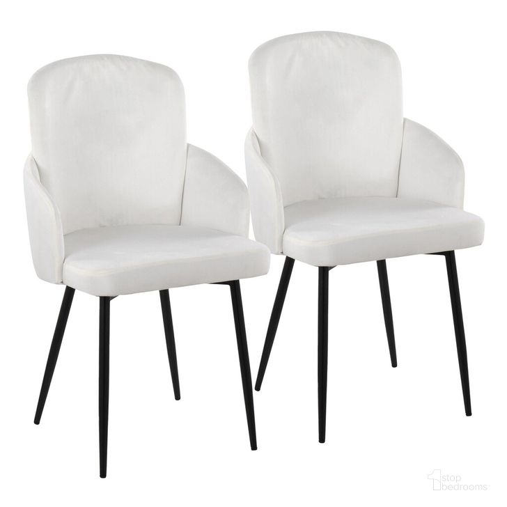 The appearance of Dahlia Dining Chair Set of 2 In Cream and Black designed by Lumisource in the modern / contemporary interior design. This cream piece of furniture  was selected by 1StopBedrooms from Dahlia Collection to add a touch of cosiness and style into your home. Sku: CH-DAHLIA2 BKVCR2. Material: Metal. Product Type: Dining Chair. Image1