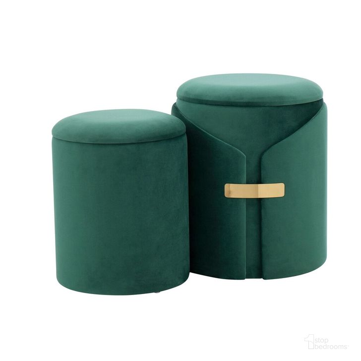 The appearance of Dahlia Ottoman Set In Gold and Green designed by Lumisource in the modern / contemporary interior design. This gold and green piece of furniture  was selected by 1StopBedrooms from Dahlia Collection to add a touch of cosiness and style into your home. Sku: OT2-DAHLIA AUVGN. Material: Metal. Product Type: Ottoman. Image1