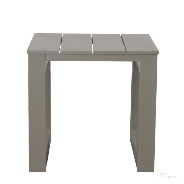 The appearance of Dalilah Patio Square End Table In Gray designed by Steve Silver in the modern / contemporary interior design. This gray piece of furniture  was selected by 1StopBedrooms from Dalilah Collection to add a touch of cosiness and style into your home. Sku: DAL600ET. Material: Aluminum. Product Type: Outdoor Table. Image1