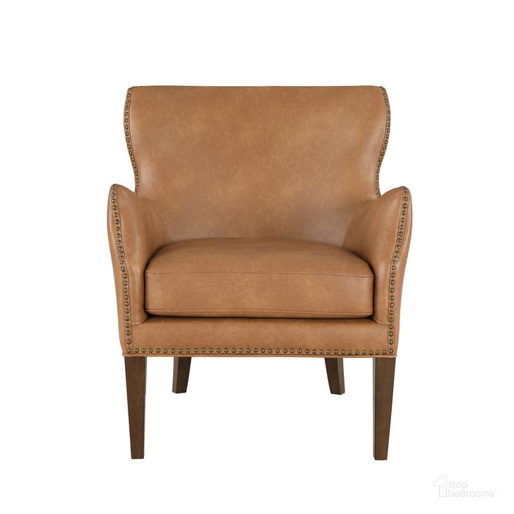 The appearance of Dallas High Leg Slope Arm Chair In Saddle designed by Comfort Pointe in the modern / contemporary interior design. This saddle piece of furniture  was selected by 1StopBedrooms from Dallas Collection to add a touch of cosiness and style into your home. Sku: 8300-56. Product Type: Accent Chair. Material: Plywood. Image1