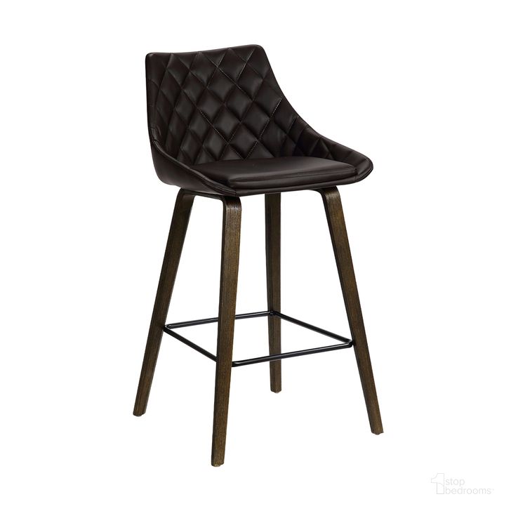 The appearance of Dani 26 Inch Brown Faux Leather Barstool In Walnut Glazed Finish designed by Armen Living in the glam interior design. This brown piece of furniture  was selected by 1StopBedrooms from Dani Collection to add a touch of cosiness and style into your home. Sku: LCDIBAWGBR26. Material: Steel. Product Type: Barstool. Image1