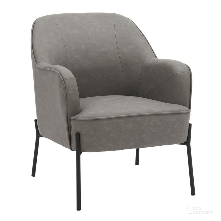 The appearance of Daniella Accent Chair In Grey designed by Lumisource in the modern / contemporary interior design. This grey piece of furniture  was selected by 1StopBedrooms from Daniella Collection to add a touch of cosiness and style into your home. Sku: CHR-DANIELLA BKPUGY. Material: Leather. Product Type: Accent Chair. Image1