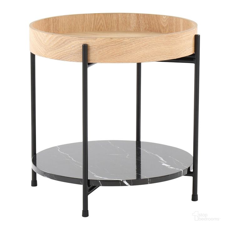 The appearance of Daniella End Table In Black designed by Lumisource in the modern / contemporary interior design. This black piece of furniture  was selected by 1StopBedrooms from Daniella Collection to add a touch of cosiness and style into your home. Sku: TE-DNLA BKNABK. Material: Wood. Product Type: End Table. Image1
