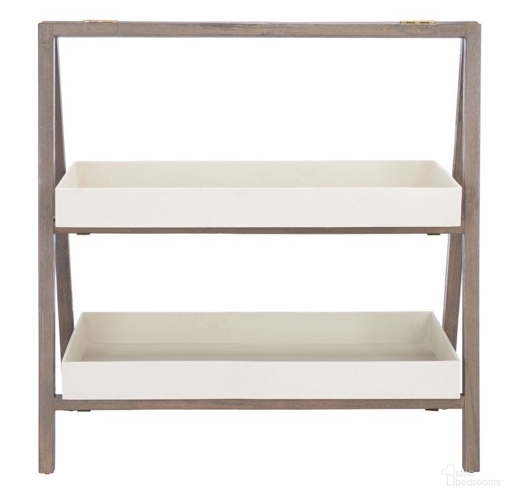 The appearance of Danser Shelf in Beige designed by Safavieh in the industrial interior design. This beige piece of furniture  was selected by 1StopBedrooms from Danser Collection to add a touch of cosiness and style into your home. Sku: PAT1509B. Product Type: Shelf. Image1