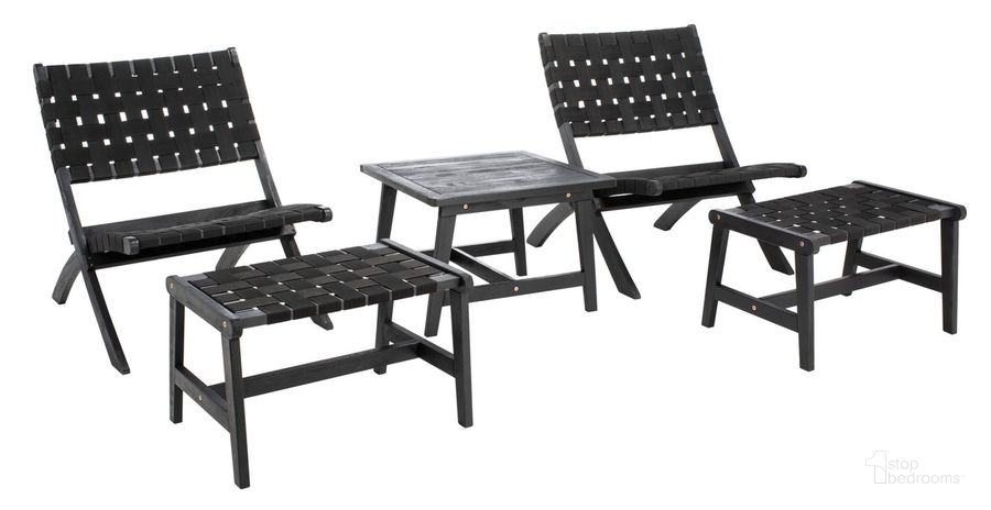 The appearance of Darryl Outdoor Set in Black designed by Safavieh in the coastal interior design. This black piece of furniture  was selected by 1StopBedrooms from Darryl Collection to add a touch of cosiness and style into your home. Sku: PAT7078C. Material: Wood. Product Type: Outdoor Set. Image1