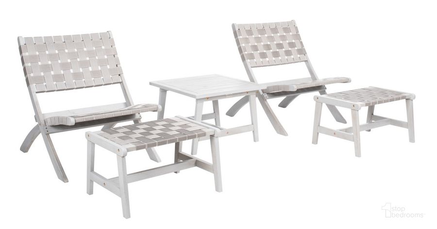 The appearance of Darryl Outdoor Set in Grey and Grey designed by Safavieh in the modern / contemporary interior design. This grey and grey piece of furniture  was selected by 1StopBedrooms from Darryl Collection to add a touch of cosiness and style into your home. Sku: PAT7078B. Material: Wood. Product Type: Outdoor Set. Image1