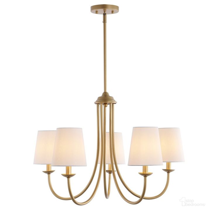 The appearance of Darryn Chandelier in Gold designed by Safavieh in the modern / contemporary interior design. This gold piece of furniture  was selected by 1StopBedrooms from Darryn Collection to add a touch of cosiness and style into your home. Sku: CHA4022B. Product Type: Chandelier. Material: Iron. Image1