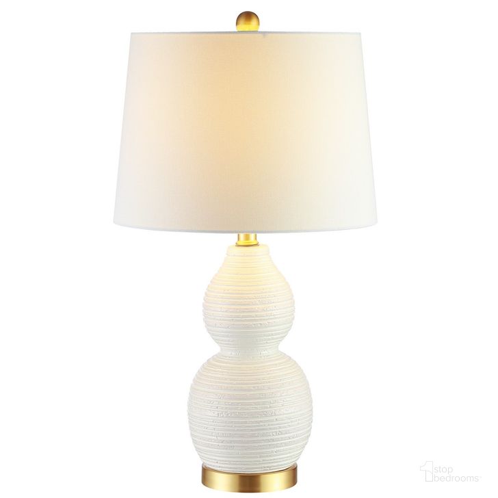 The appearance of Darsa Table Lamp in White designed by Safavieh in the traditional interior design. This white piece of furniture  was selected by 1StopBedrooms from Darsa Collection to add a touch of cosiness and style into your home. Sku: TBL4241A. Material: Ceramic. Product Type: Table Lamp. Image1