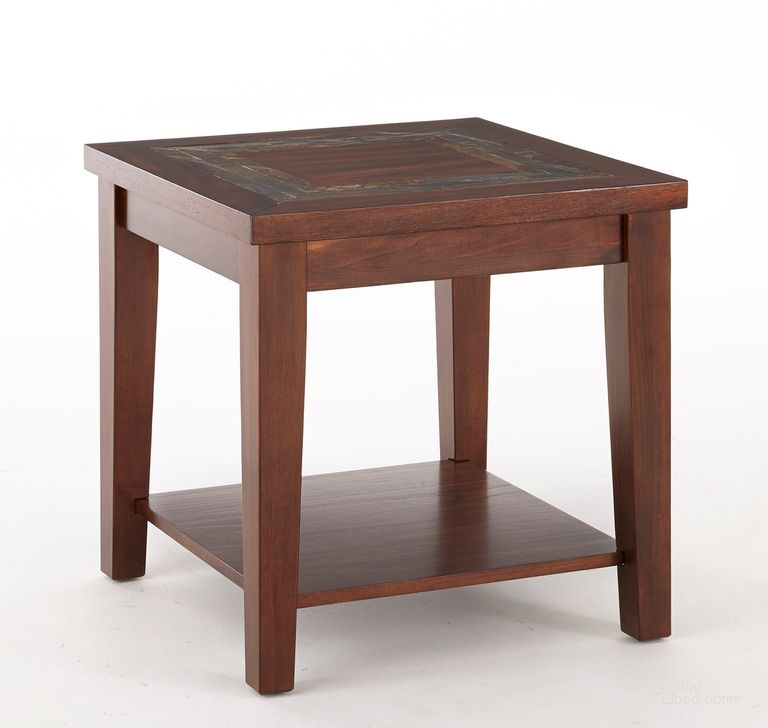 The appearance of Davenport Medium Brown End Table designed by Steve Silver in the transitional interior design. This brown piece of furniture  was selected by 1StopBedrooms from Davenport Collection to add a touch of cosiness and style into your home. Sku: DA150E. Material: Wood. Product Type: End Table. Image1