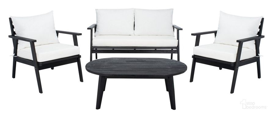 The appearance of Deacon 4 Pc Living Set in Black and Beige designed by Safavieh in the modern / contemporary interior design. This black and beige piece of furniture  was selected by 1StopBedrooms from Deacon Collection to add a touch of cosiness and style into your home. Sku: PAT7050G. Material: Wood. Product Type: Outdoor Set. Image1