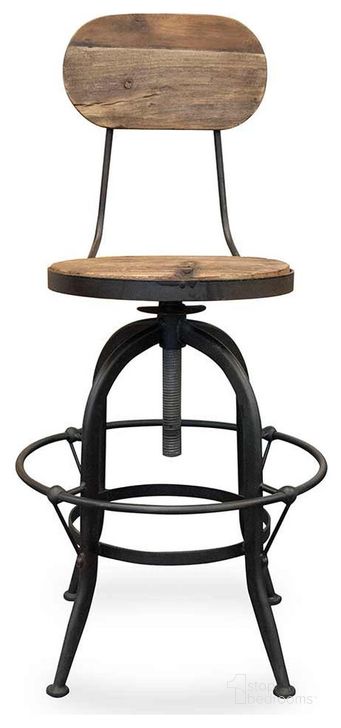 The appearance of Decker Swivel Stool Set of 2 In Natural and Black designed by Primitive Collections in the industrial interior design. This natural/black piece of furniture  was selected by 1StopBedrooms from  to add a touch of cosiness and style into your home. Sku: PCLR909110. Material: Metal. Product Type: Barstool. Image1