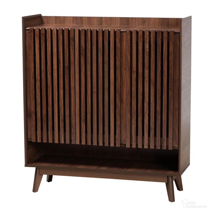 The appearance of Delaire Wood Shoe Cabinet In Walnut Brown designed by Baxton Studio in the transitional interior design. This walnut brown piece of furniture  was selected by 1StopBedrooms from Delaire Collection to add a touch of cosiness and style into your home. Sku: SESC70350WI-CLB-Shoe Cabinet. Material: MDF. Product Type: Shoe Cabinet. Image1