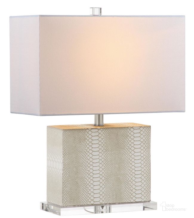 The appearance of Delia Cream 20.5 Inch Table Lamp designed by Safavieh in the modern / contemporary interior design. This cream piece of furniture  was selected by 1StopBedrooms from Delia Collection to add a touch of cosiness and style into your home. Sku: LIT4403G. Material: Chrome. Product Type: Table Lamp. Image1