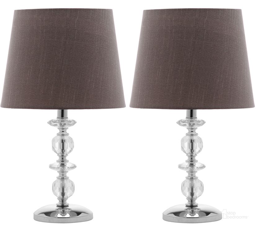 The appearance of Derry Light Grey 15 Inch Stacked Crystal Orb Lamp Set of 2 designed by Safavieh in the traditional interior design. This clear piece of furniture  was selected by 1StopBedrooms from Derry Collection to add a touch of cosiness and style into your home. Sku: LIT4130B-SET2. Material: Chrome. Product Type: Table Lamp. Image1