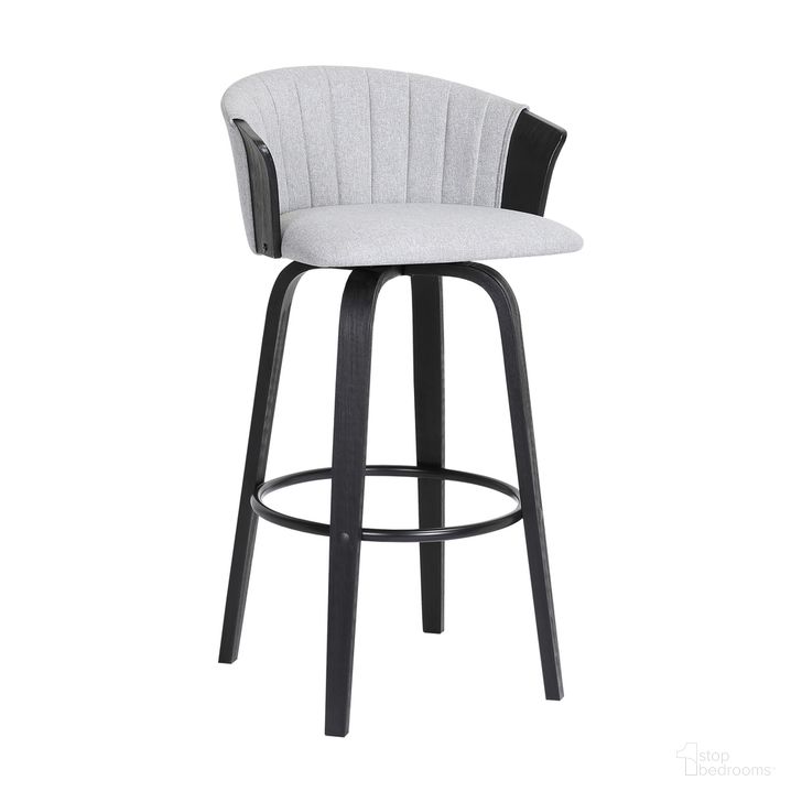 The appearance of Diana 26 Inch Swivel Black Wood Counter Stool In Light Gray Fabric designed by Armen Living in the modern / contemporary interior design. This light gray piece of furniture  was selected by 1StopBedrooms from Diana Collection to add a touch of cosiness and style into your home. Sku: LCDIBABLKLTGR26. Material: Wood. Product Type: Barstool. Image1