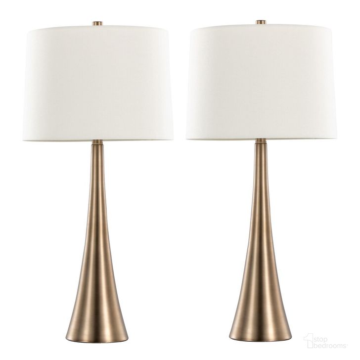 The appearance of Diana 29.5 Inch Metal Table Lamp Set of 2 In White and Gold designed by Lumisource in the modern / contemporary interior design. This white and gold piece of furniture  was selected by 1StopBedrooms from Diana Collection to add a touch of cosiness and style into your home. Sku: GTS30-DIANA BZW2. Material: Metal. Product Type: Table Lamp. Image1