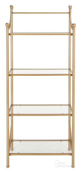 The appearance of Diana 4 Tier Etagere designed by Safavieh in the modern / contemporary interior design. This gold piece of furniture  was selected by 1StopBedrooms from Diana Collection to add a touch of cosiness and style into your home. Sku: ETG6207A. Material: Metal. Product Type: Etagere. Image1