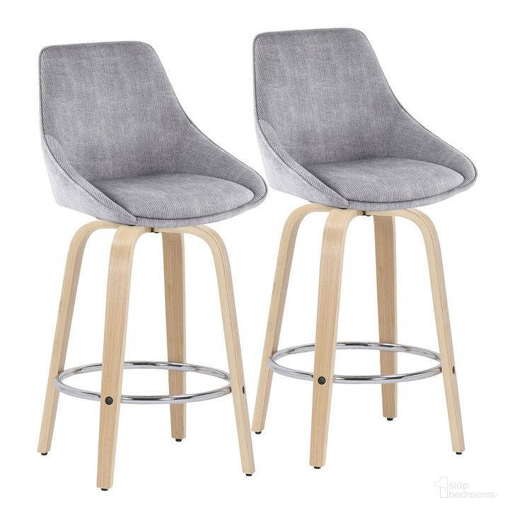 The appearance of Diana Fixed Height Counter Stool Set of 2 In Natural designed by Lumisource in the modern / contemporary interior design. This natural piece of furniture  was selected by 1StopBedrooms from Diana Collection to add a touch of cosiness and style into your home. Sku: B26-DIANACORGRT-R2 NAGY2. Material: Wood. Product Type: Barstool. Image1
