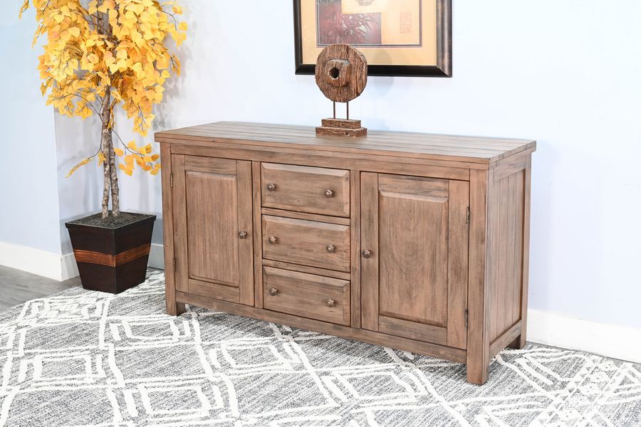 The appearance of Doe Valley 66 Inch Buffet Cabinet In Natural designed by Sunny Design in the rustic / southwestern interior design. This natural piece of furniture  was selected by 1StopBedrooms from Doe Valley Collection to add a touch of cosiness and style into your home. Sku: 2428BU-B. Material: Wood. Product Type: Buffet. Image1