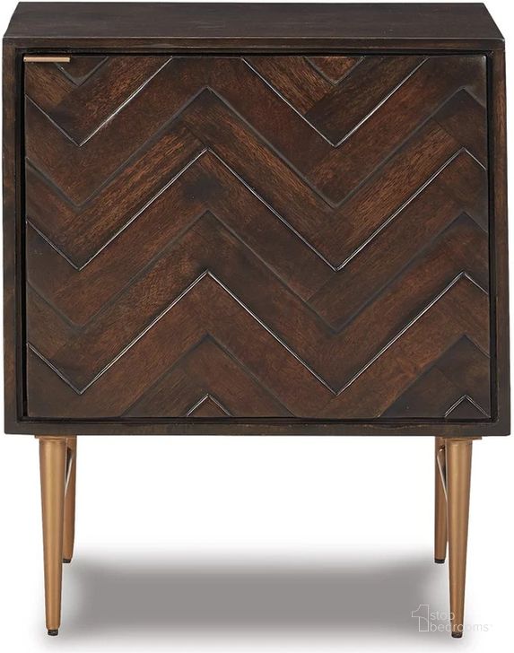 The appearance of Dorvale Brown Accent Cabinet designed by Signature Design by Ashley in the modern / contemporary interior design. This brown piece of furniture  was selected by 1StopBedrooms from Dorvale Collection to add a touch of cosiness and style into your home. Sku: A4000265. Material: Metal. Product Type: Accent Cabinet. Image1