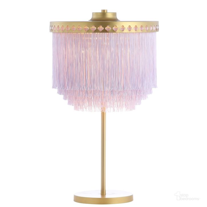 The appearance of Dreamer Gold and Lavender Lamp designed by Safavieh in the glam interior design. This gold piece of furniture  was selected by 1StopBedrooms from Safavieh DSN Collection to add a touch of cosiness and style into your home. Sku: DSN1203A. Product Type: Table Lamp. Image1