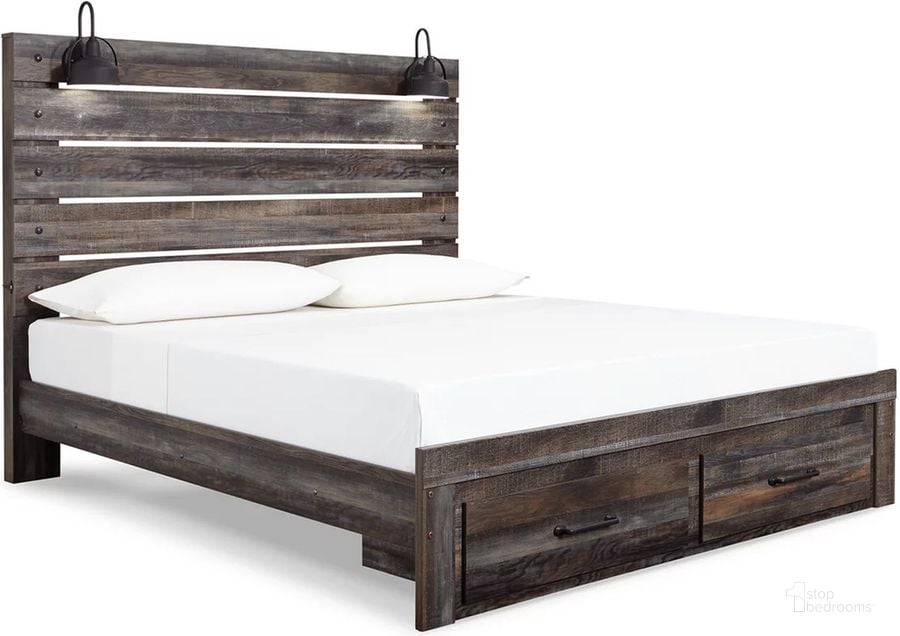 The appearance of Drystan Multi King Panel Storage Bed designed by Signature Design by Ashley in the rustic / southwestern interior design. This multi piece of furniture  was selected by 1StopBedrooms from Drystan Collection to add a touch of cosiness and style into your home. Sku: B211-58;B211-56S;B211-97. Bed Type: Storage Bed. Material: Wood. Product Type: Storage Bed. Bed Size: King. Image1