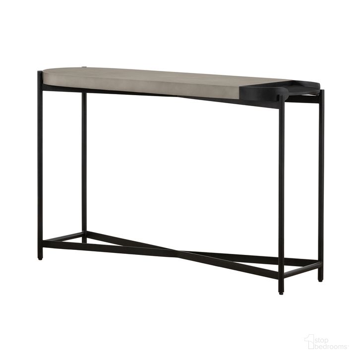 The appearance of Dua Concrete and Black Metal Modern Console Table designed by Armen Living in the modern / contemporary interior design. This black and gray piece of furniture  was selected by 1StopBedrooms from Dua Collection to add a touch of cosiness and style into your home. Sku: LCDUCNBLCC. Product Type: Console Table. Material: Concrete. Image1
