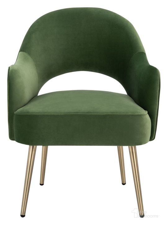 The appearance of Dublyn Accent Chair in Green designed by Safavieh in the modern / contemporary interior design. This green piece of furniture  was selected by 1StopBedrooms from Dublyn Collection to add a touch of cosiness and style into your home. Sku: ACH4001C. Material: Wood. Product Type: Accent Chair. Image1