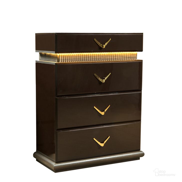 The appearance of Dunhill 5-Drawer Chest In Brown designed by Galaxy Home Furnishings in the modern / contemporary interior design. This brown piece of furniture  was selected by 1StopBedrooms from Dunhill Collection to add a touch of cosiness and style into your home. Sku: 601955551434. Material: Wood. Product Type: Chest. Image1